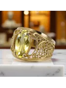 Ring Gelber Peridot 14 Karat Gelbgold Vintage Stil vrc057y